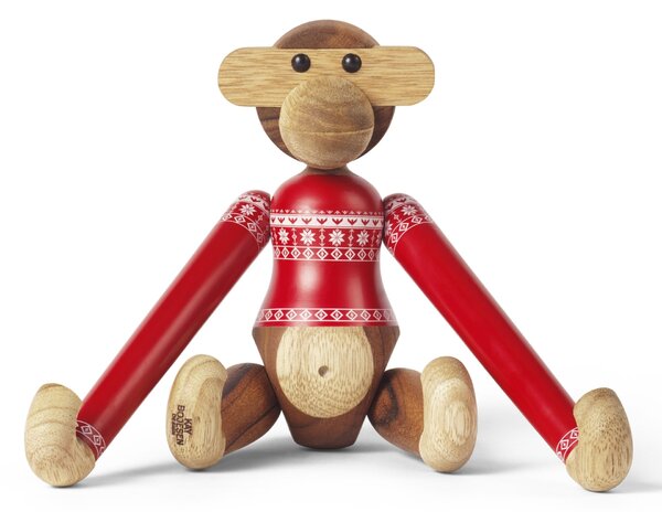 Dřevěná opička Monkey Christmas Jumper 2024 Small