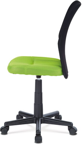 Kancelářská židle, zelená mesh, plastový kříž, síťovina černá KA-2325 GRN