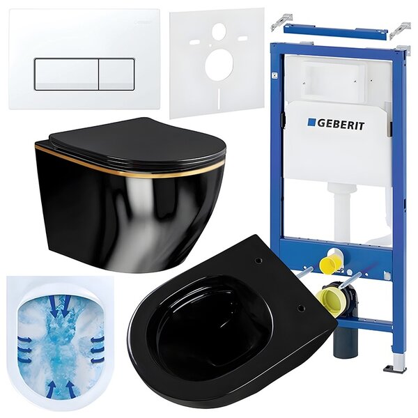 BPS-koupelny Podomítkový modul Geberit DuoFix s WC mísou MU-BL-GL-RIM-03 + ovládací tlačítko Delta 50 bílá