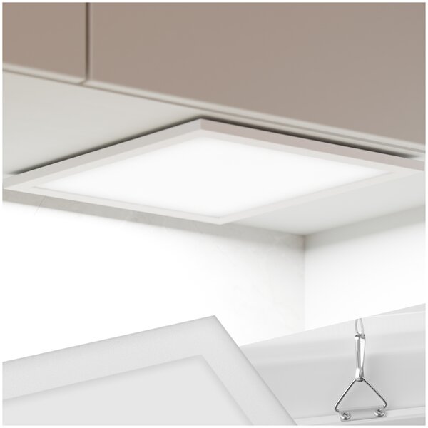 Tectake LED panel Lucerna, ultratenký, teplá bílá, úsporný - 29,5 x 29,5 cm