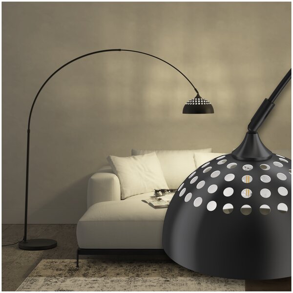 Tectake Oblouková lampa Arcus, ocel, retro styl, 60W - černá