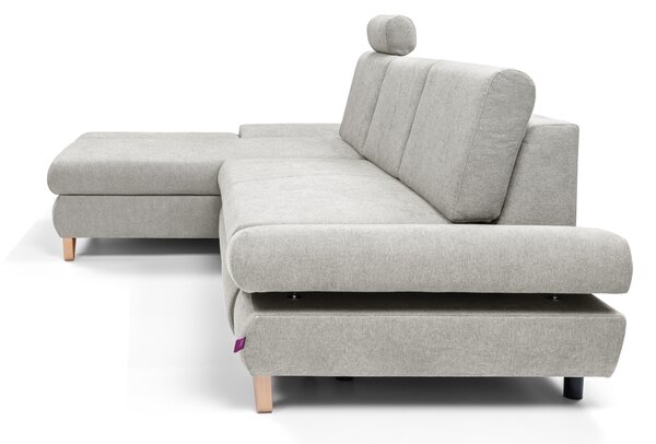 Rohová sedací souprava Aveley (popelavá) (L). Akce -25%