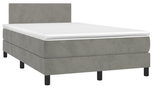 Box spring postel s matrací světle šedá 120 x 200 cm samet 3141173