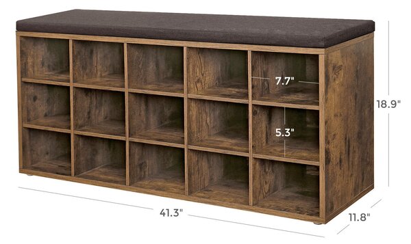 LAVICE S BOTNÍKEM, hnědá, 105/48/30 cm Boxxx - Online Only šatny & botníky, Online Only