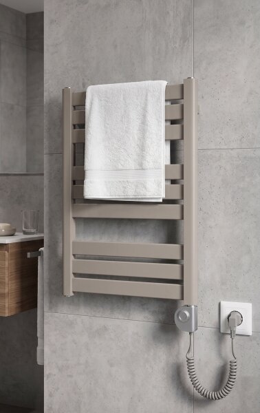 Vertaduro - Koupelnový radiátor s termostatem LUCY 400W 73x50 cm taupe