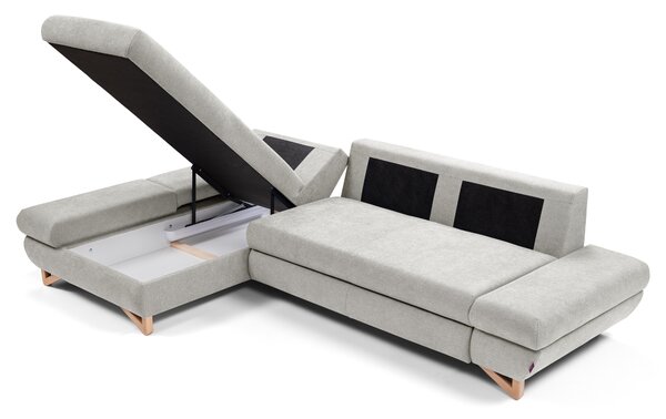Rohová sedací souprava Aveley (popelavá) (L). Akce -25%