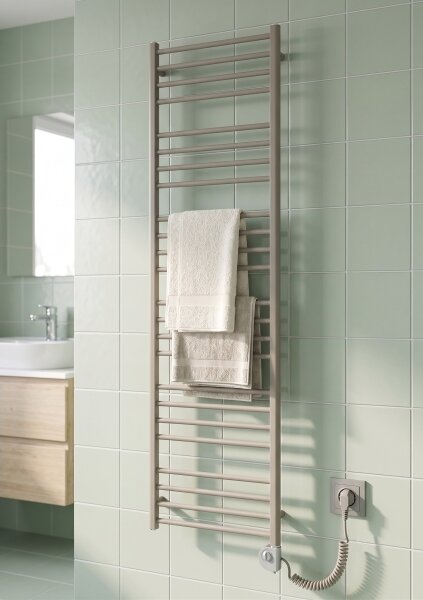 Vertaduro - Koupelnový radiátor s termostatem SIMONE 600W 174x50 cm taupe