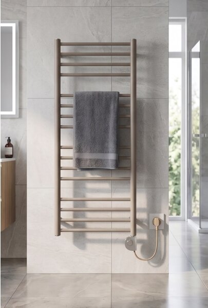 Vertaduro - Koupelnový radiátor s termostatem SIMONE 400W 114x50 cm taupe