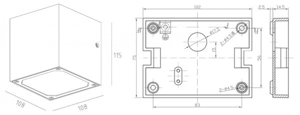 Deko-Light KapegoLED nástěnné přisazené svítidlo Cubodo II Single W 220-240V AC/50-60Hz 8,50 W 3000 K 600 lm 108 mm bílá 731026