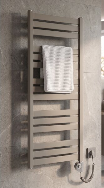 Vertaduro - Koupelnový radiátor s termostatem LUCY 600W 125x50 cm taupe