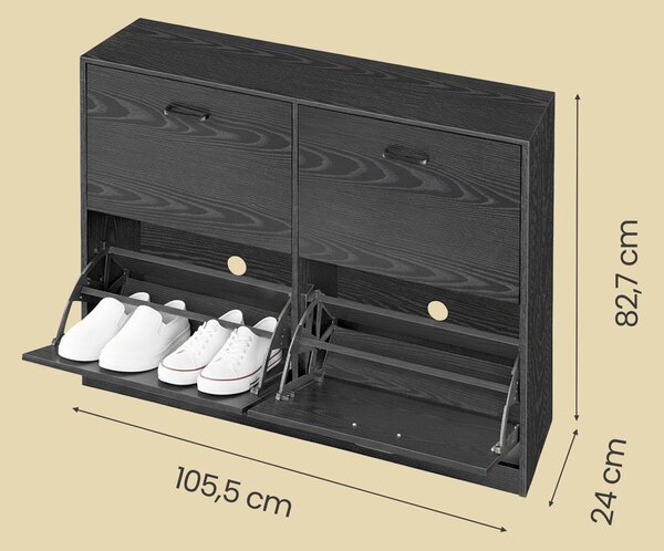 VYKLÁPĚCÍ BOTNÍK, černá, 105,5/82,7/24 cm Boxxx - Online Only šatny & botníky, Online Only