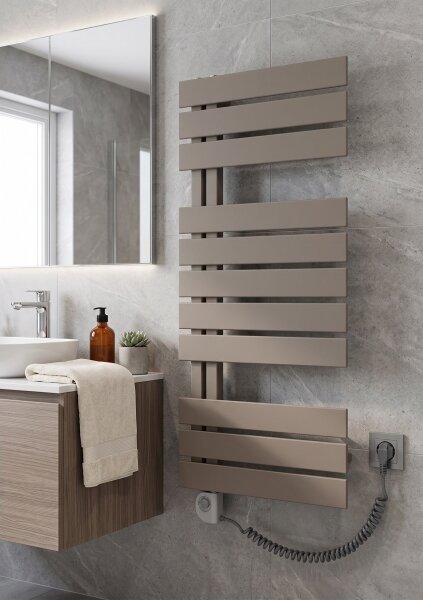 Vertaduro - Koupelnový radiátor s termostatem ZIVA 500W 109x50 cm taupe