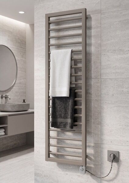 Vertaduro - Koupelnový radiátor s termostatem ADEL 600W 172x50 cm taupe