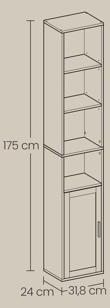 REGÁL, bílá, 31,8/175/24 cm Boxxx - Online Only regály & police, Online Only