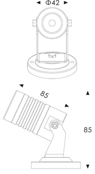 Deko-Light KapegoLED podlahové a nástěnné a stropní svítidlo Mini I jantarová 24V DC 2,60 W 1750 K 57 lm stříbrná 732037