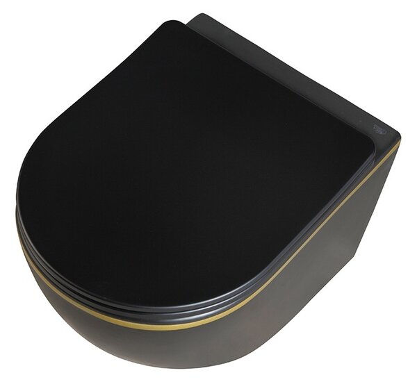 BPS-koupelny Podomítkový modul Geberit DuoFix s WC mísou PK-MTB-GL-RIM-03 + ovládací tlačítko Delta 50 černá lesk