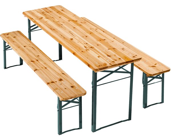 Tectake Pivní set Sissi, 3dílná, složitelná - hnědá
