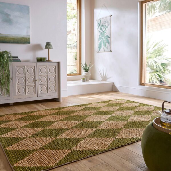 RUČNĚ TKANÝ KOBEREC, 120/170 cm zelená Flair Rugs - Online Only koberce & rohožky, Online Only