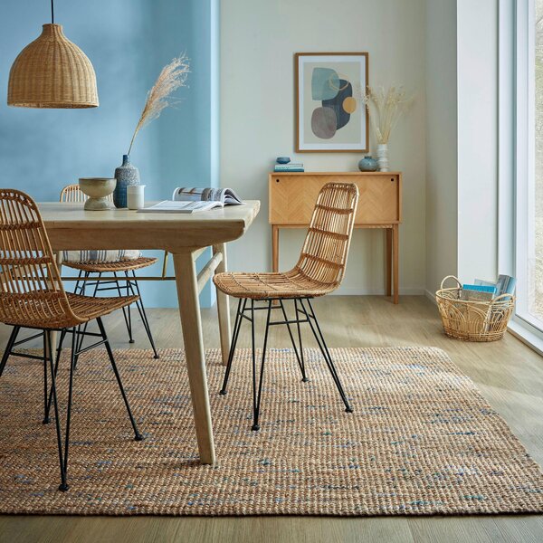 RUČNĚ TKANÝ KOBEREC, 120/170 cm modrá, přírodní barvy Flair Rugs - Online Only koberce & rohožky, Online Only