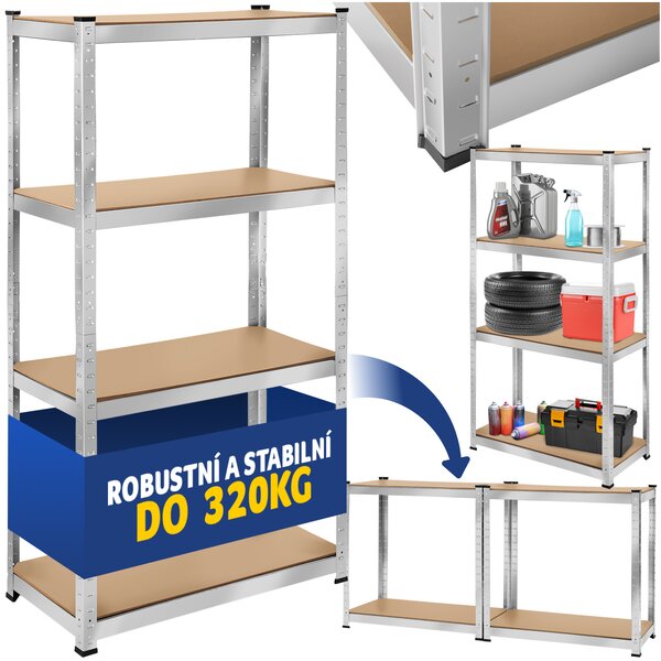 Tectake Regál - 160 x 80 x 40 cm, 320 kg