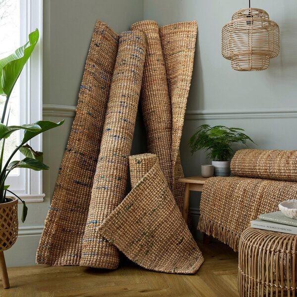 RUČNĚ TKANÝ KOBEREC, 120/170 cm modrá, přírodní barvy Flair Rugs - Online Only koberce & rohožky, Online Only