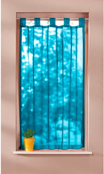 Blancheporte Voálová vitrážová záclonka s poutky tyrkysová 60x160cm