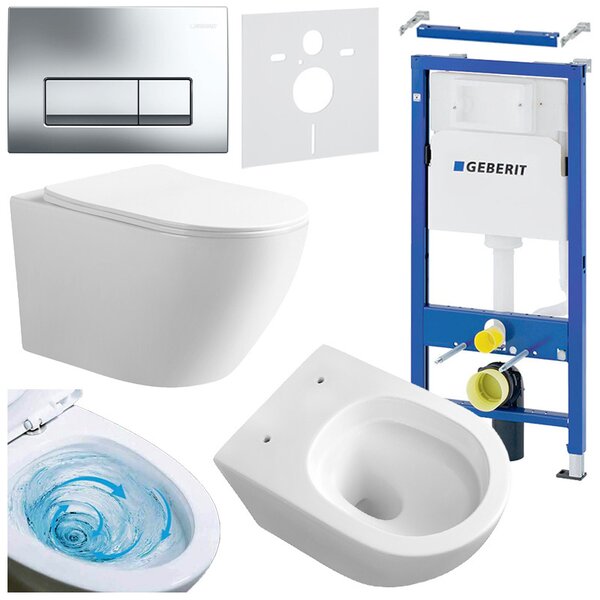 BPS-koupelny Podomítkový modul Geberit DuoFix s WC mísou MU-WH-TR-03 + ovládací tlačítko Delta 50 chrom