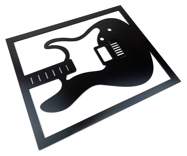 Dřevěná nástěnná dekorace Elektrická kytara černá