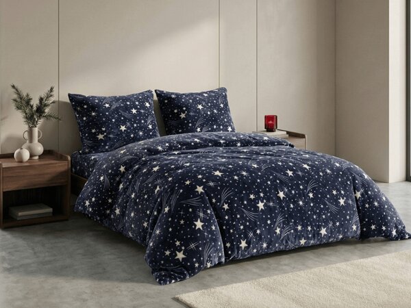 Mikroplyšové povlečení STARLIGHT tmavě modré Rozměr povlečení: 70 x 90 cm | 140 x 220 cm