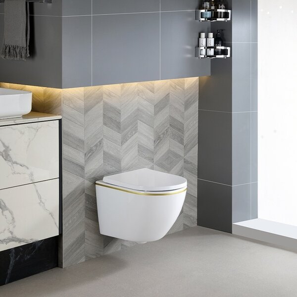 BPS-koupelny Podomítkový modul Geberit DuoFix s WC mísou PK-WH-GL-RIM-02 + ovládací tlačítko Delta 50 chrom