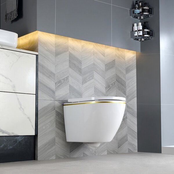 BPS-koupelny Podomítkový modul Geberit DuoFix s WC mísou PK-WH-GL-RIM-02 + ovládací tlačítko Delta 50 chrom