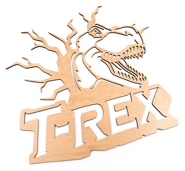 Dřevěná nástěnná dekorace Dinosaurus T-REX