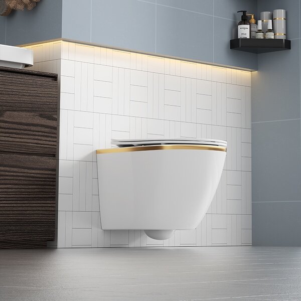 BPS-koupelny Podomítkový modul Geberit DuoFix s WC mísou PK-WH-GL-RIM-03 + ovládací tlačítko Delta 50 bílá