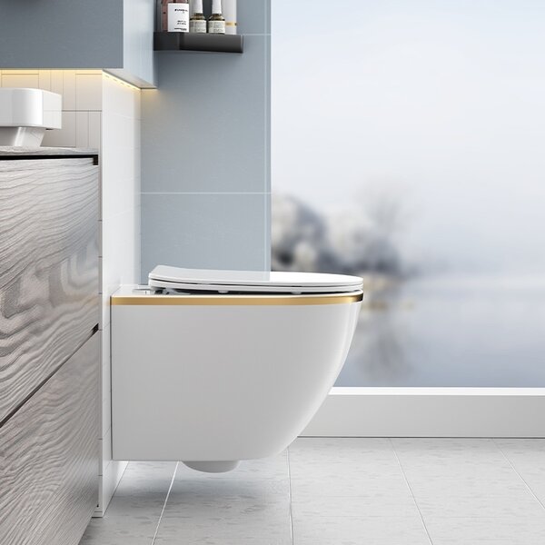 BPS-koupelny Podomítkový modul Geberit DuoFix s WC mísou PK-WH-GL-RIM-03 + ovládací tlačítko Delta 50 bílá