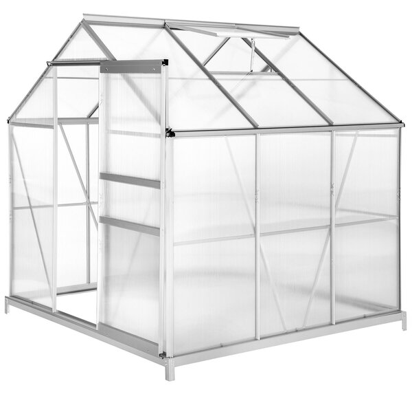 Tectake Hliníkový skleník se základem, UV-odolný - průhledná