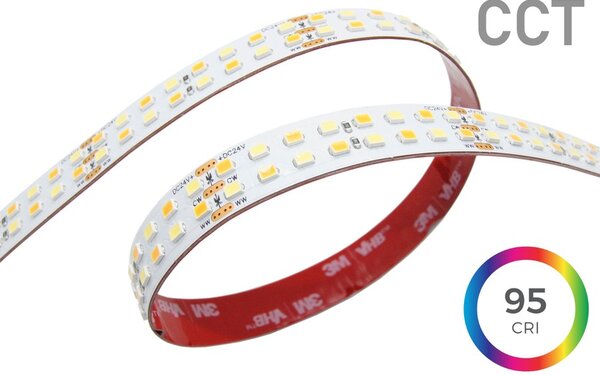 20 + 20 W/m CCT LED pásek, PROFI, DOUBLE, 14mm, 288LED/m, 24VDC, CRI>95, 1800-6500K, IP20
