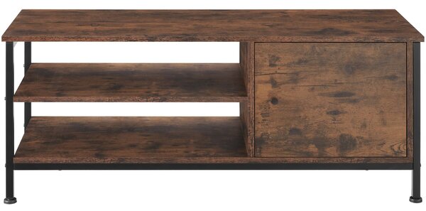 Tectake Televizní stolek Durban 110x40x45,5cm - Industriální dřevo tmavé, rustikální