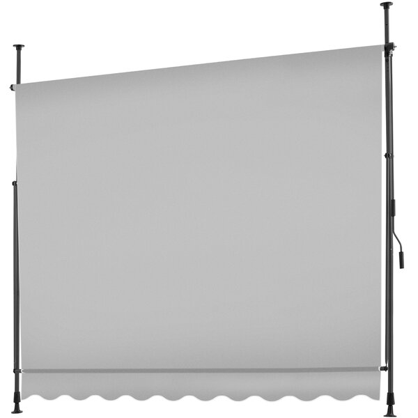 Tectake Upínací markýza s ruční klikou, výškově nastavitelná - 250 x 180 cm, světle šedá