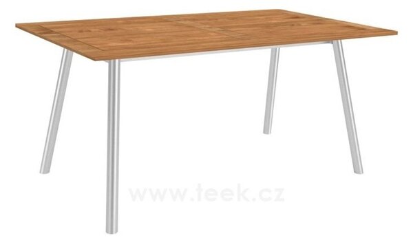 Stern Jídelní stůl Interno, Stern, obdélníkový 180x100x75 cm, profil nohou kulatý, rám nerez, deska teak