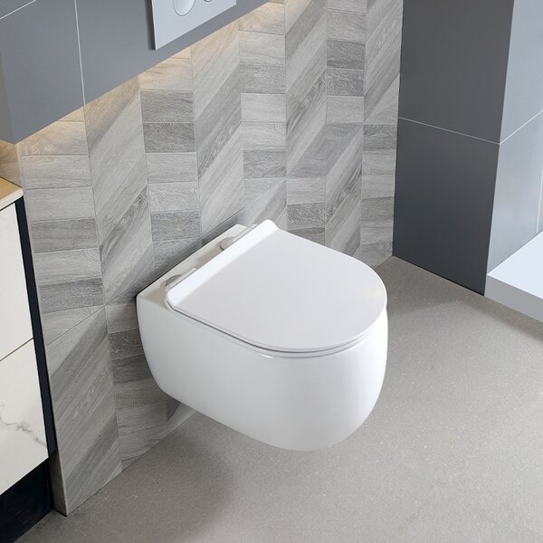 BPS-koupelny Podomítkový modul Geberit DuoFix s WC mísou LE-WH-TR-01 + ovládací tlačítko Delta 50 černá lesk