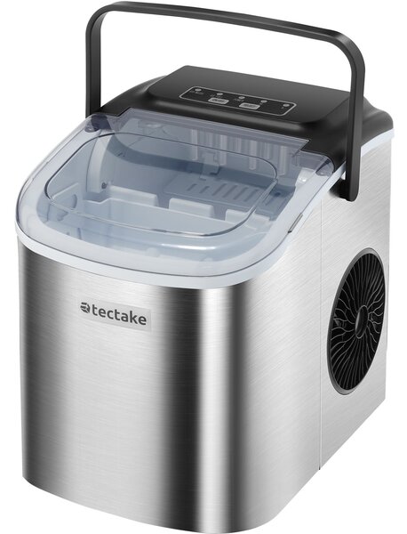 Tectake Výrobník ledu Arctic, 1,2 l, 2 velikosti kostek ledu - stříbrná