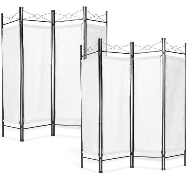 Tectake 2 Paravány 180x160x2,5cm - bílá