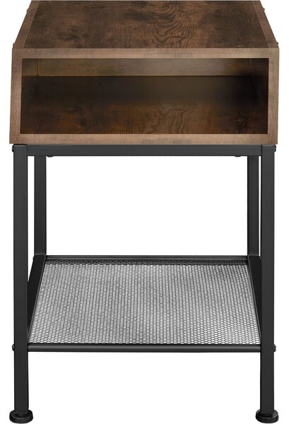 Tectake Noční stolek Harlow 40,5x40,5x59 cm - Industriální dřevo tmavé, rustikální