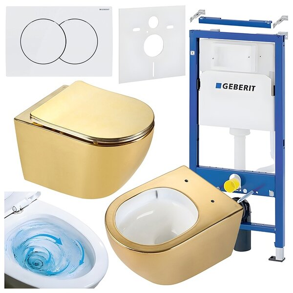 BPS-koupelny Podomítkový modul Geberit DuoFix s WC mísou MU-GL-WH-TR-03 + ovládací tlačítko Delta 01 bílá