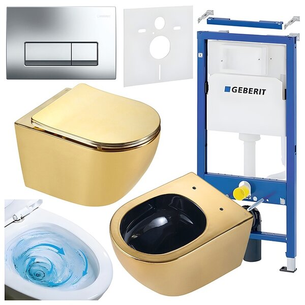 BPS-koupelny Podomítkový modul Geberit DuoFix s WC mísou MU-GL-BL-TR-03 + ovládací tlačítko Delta 50 chrom