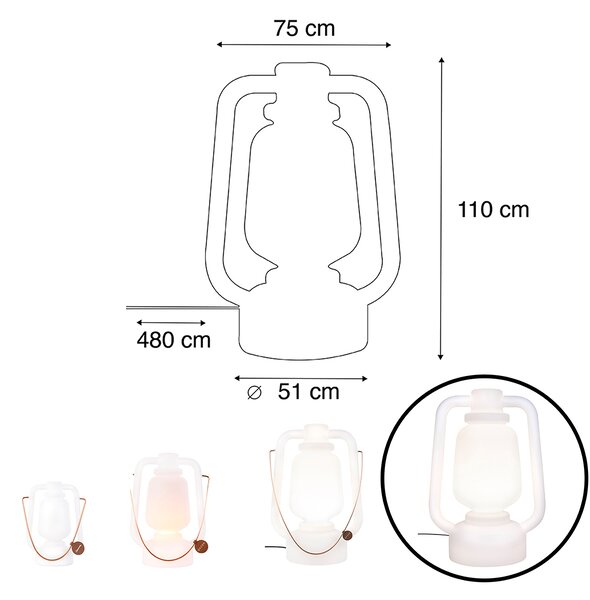 Chytrá stojací lampa bílá 110 cm vč. Wi-Fi G95 - Storm Extra Large