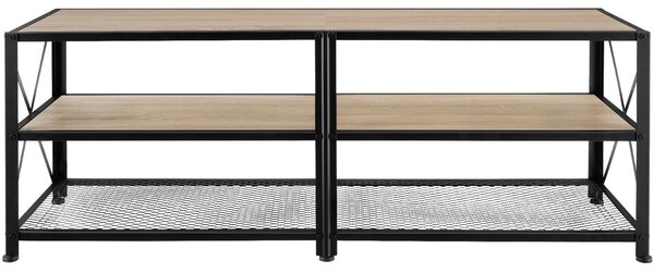 Tectake Televizní stolek - 141 cm, Industrial světlé dřevo, dub Sonoma