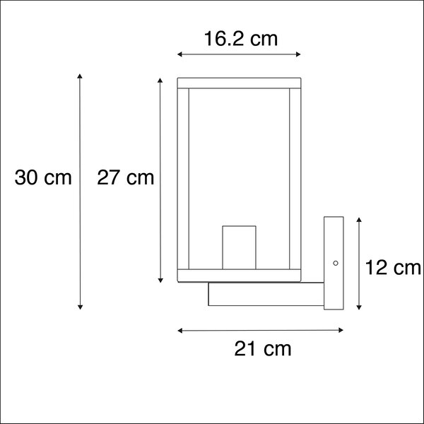 Chytré venkovní nástěnné svítidlo černé s sklem 30 cm vč. Wifi ST64 - Rotterdam