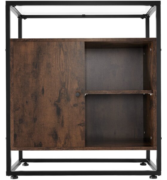 Tectake Komoda Conventry 70x38x80,5cm - Industriální dřevo tmavé, rustikální