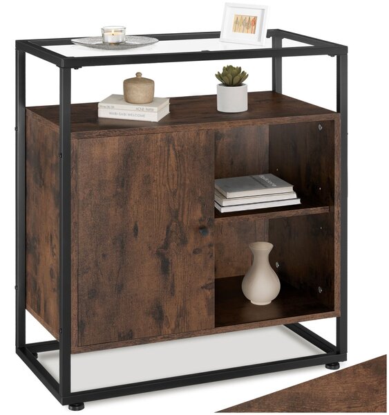 Tectake Komoda Conventry 70x38x80,5cm - Industriální dřevo tmavé, rustikální